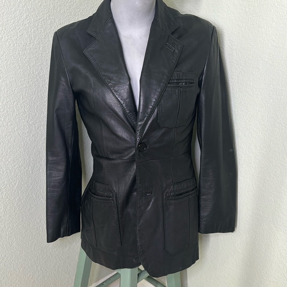 Vintage Demain Black Genuine Leather Jacket